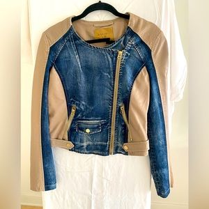 Amisu jean and faux leather jacket. Size 8